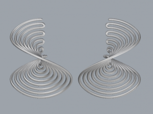 sterling silver twisted long stud earrings 3D Принт Модель