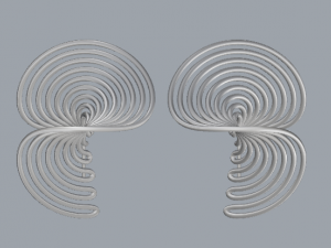 sterling silver twisted long stud earrings 3D Принт Модель