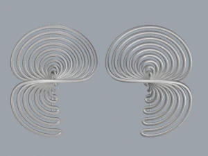 sterling silver twisted long stud earrings 3D Print Model