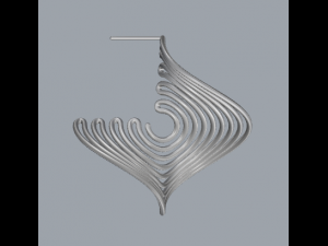 sterling silver twisted long stud earrings 3D Принт Модель