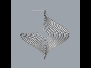 sterling silver twisted long stud earrings 3D Print Model