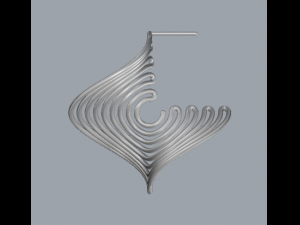 sterling silver twisted long stud earrings 3D Принт Модель