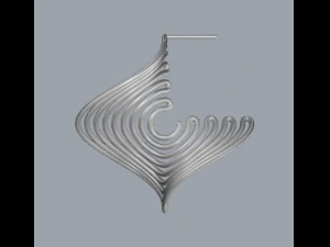 sterling silver twisted long stud earrings 3D Print Model