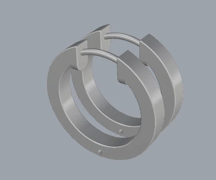 sterling silver hoop earrings 3D Print Model .c4d .max .obj .3ds .fbx .stl .blend 