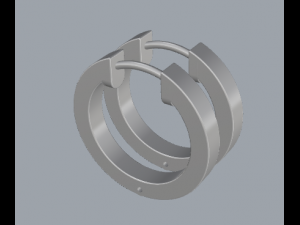 sterling silver hoop earrings 3D 打印模型