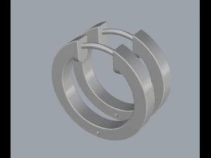 gümüş halka küpeler 3D Baskı Modeli