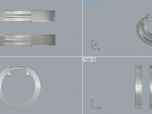 sterling silver hoop earrings Modello di stampa 3D