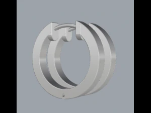sterling silver hoop earrings 3D Print Model
