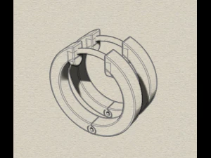 sterling silver hoop earrings 3D Print Model