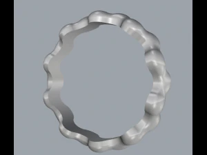 waves designer plain silver ring jewelry 3D Print Model