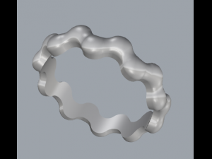 waves designer plain silver ring jewelry 3D Print Model