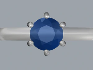 joia de anel de pedra &uacute;nica em prata esterlina Modelo de Impressão 3D