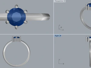 sterling silver single stone ring jewelry 3D Print Model