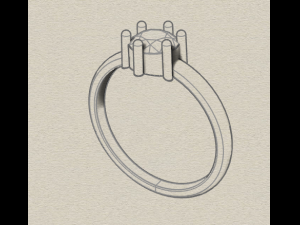 sterling silver single stone ring jewelry Modèles 3D en vedette