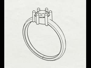 sterling silver single stone ring jewelry Modèles 3D en vedette