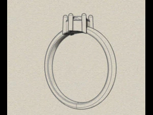 sterling silver single stone ring jewelry 3D Print Model