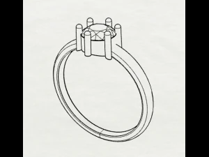 sterling silver single stone ring jewelry 3D Print Model