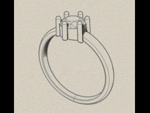 sterling silver single stone ring jewelry Modèles 3D en vedette