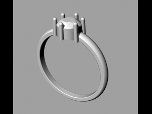 sterling silver single stone ring jewelry Modèles 3D en vedette