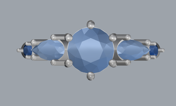 sterling silver 5 stone ring jewelry Modelo de impresión 3D .c4d .max .obj .3ds .fbx .stl .blend 