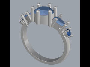sterling silver 5 stone ring jewelry Modelo de impresión 3D