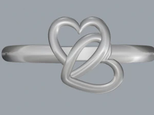 sterling silver double heart ring jewelry 3D Print Model
