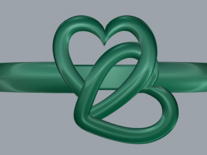 sterling silver double heart ring jewelry 3D Принт Модель