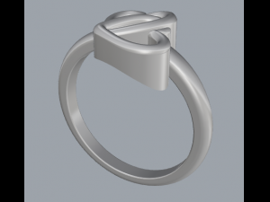 sterling silver double heart ring jewelry 3D Принт Модель