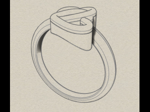 sterling silver double heart ring jewelry 3D Принт Модель