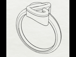 sterling silver double heart ring jewelry 3D Принт Модель