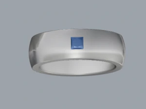 srebrny, pojedynczy kwadratowy pierścionek męski Model do druku 3D