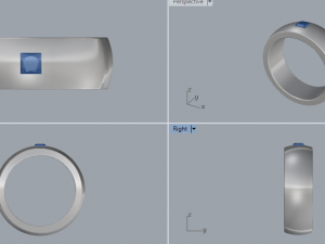 sterling silver single square gents ring Modelo de Impressão 3D