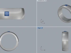 sterling silver single square gents ring 3D Print Model