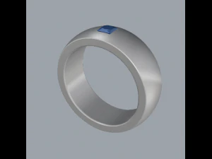 sterling silver single square gents ring 3D Print Model