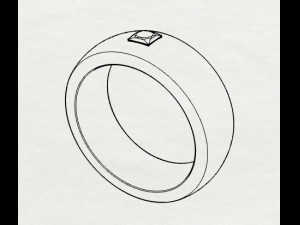 sterling silver single square gents ring Modelo de Impressão 3D