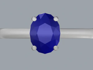 925 sterling silver oval gemstone ring 3D Print Model