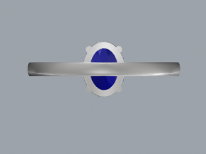 925 sterling silver oval gemstone ring Modèles 3D en vedette