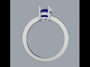 925 sterling silver oval gemstone ring Modèles 3D en vedette