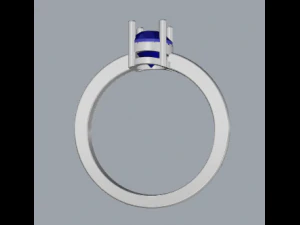 925 sterling silver oval gemstone ring 3D Print Model
