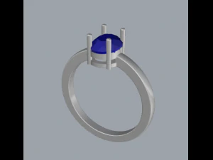 925 sterling silver oval gemstone ring 3D Print Model