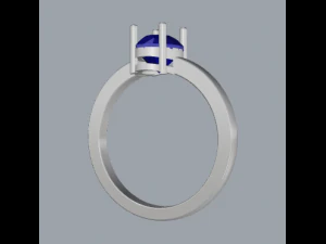 925 sterling silver oval gemstone ring 3D Print Model