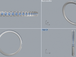 sterling silver u-cut stone setting ring jewelry 3D 프린트 모델
