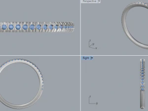 sterling silver u-cut stone setting ring jewelry 3D Print Model