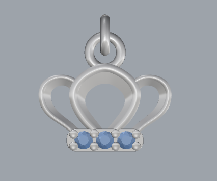 sterling silver crown design charm pendant jewelry 3D Принт Модель .c4d .max .obj .3ds .fbx .stl .blend 