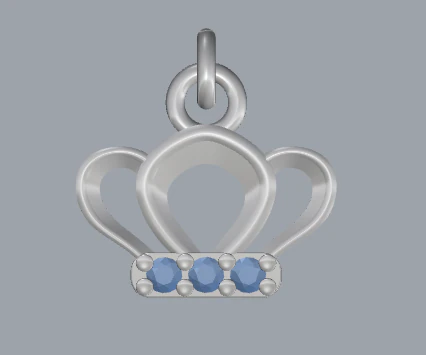 sterling silver crown design charm pendant jewelry 3D Print Model .c4d .max .obj .3ds .fbx .stl .blend 