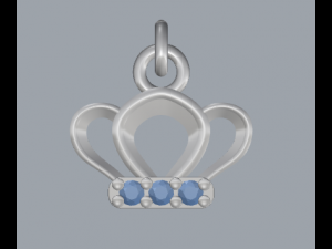 sterling silver crown design charm pendant jewelry 3Dプリントモデル