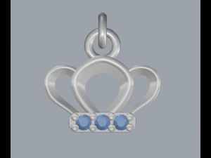 sterling silver crown design charm pendant jewelry 3D Print Model