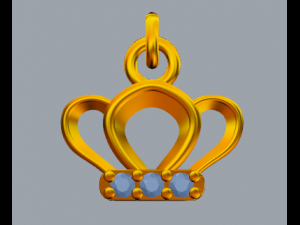 sterling silver crown design charm pendant jewelry 3D Принт Модель