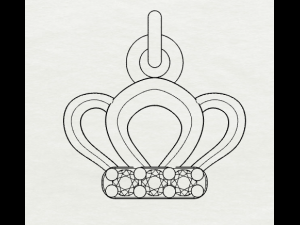 sterling silver crown design charm pendant jewelry 3D Принт Модель