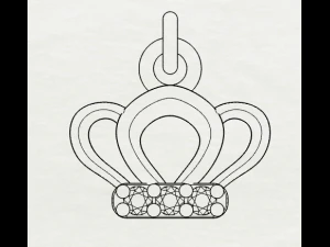 sterling silver crown design charm pendant jewelry 3D Print Model